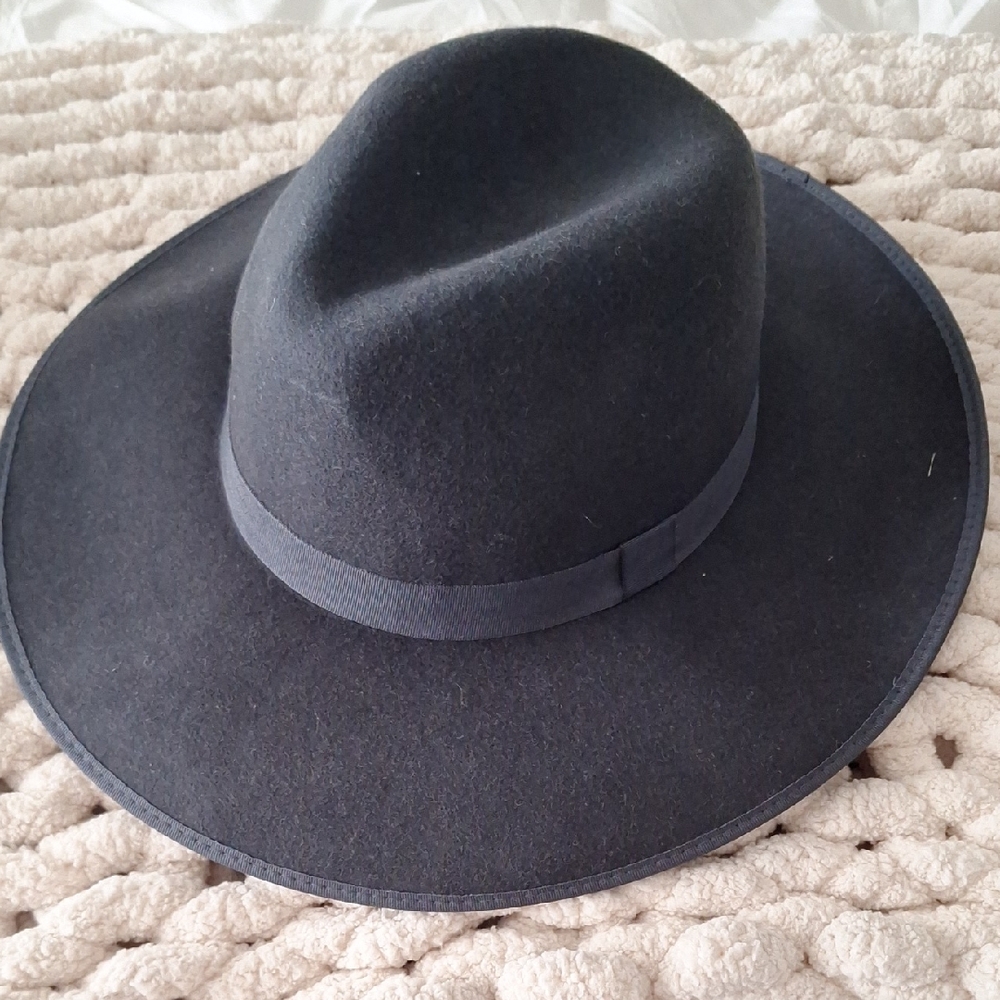NWT A New Day Navy Adjustable Fedora Hat with Teal Band